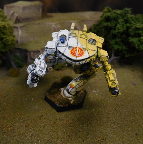Painted Battletech King Crab, RAC variant, Davion Dawn Guards