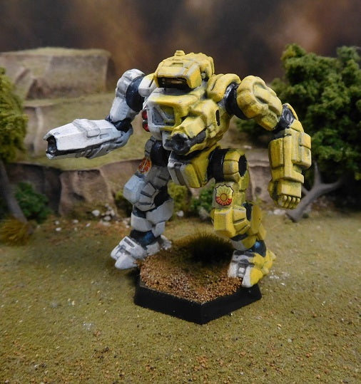 Painted Battletech Highlander variant, Davion Dawn Guards