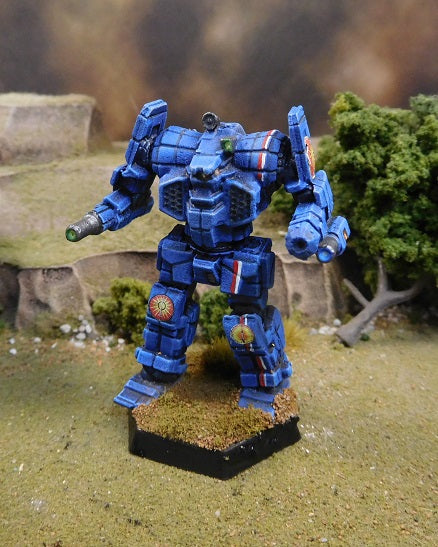 Painted Battletech Awesome LRM variant, Davion Guards