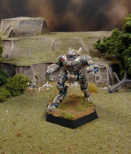 Painted Battletech Mongoose, DCMS Arkab Legion.
