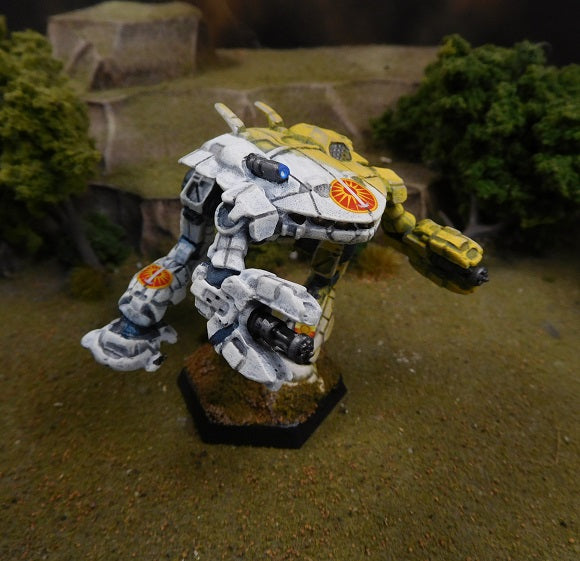 Painted Battletech King Crab, RAC variant, Davion Dawn Guards