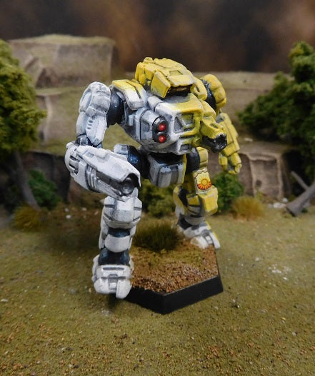Painted Battletech Highlander variant, Davion Dawn Guards