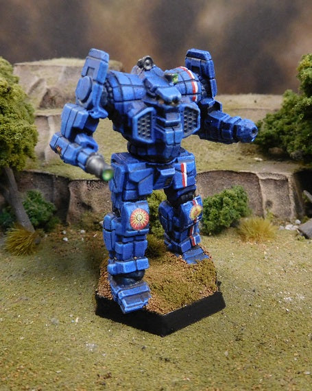 Painted Battletech Awesome LRM variant, Davion Guards