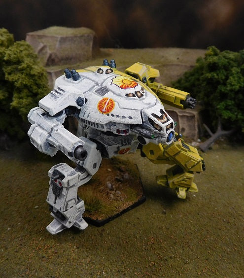 Painted Battletech Ares Tripod Apollo variant, Davion Dawn Guards