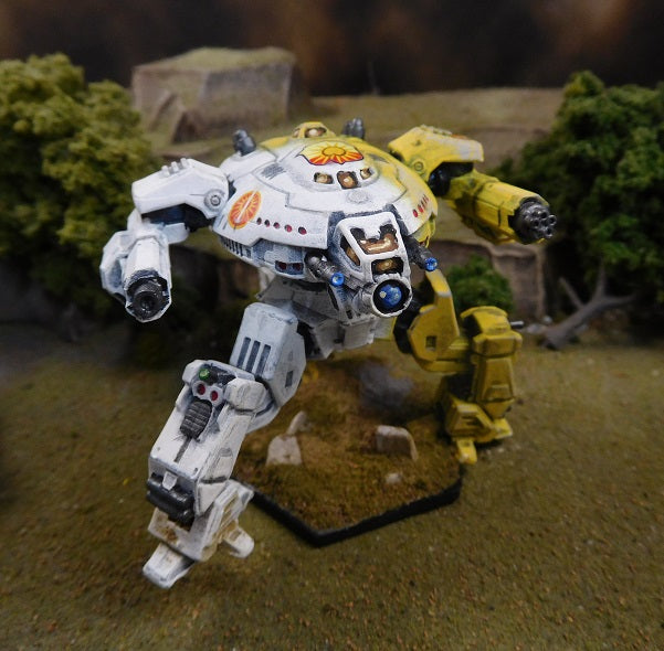 Painted Battletech Ares Tripod Apollo, Davion Dawn Guards