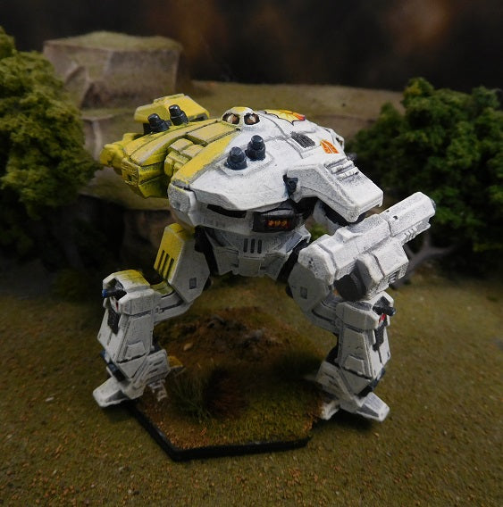 Painted Battletech Ares Tripod Apollo variant, Davion Dawn Guards